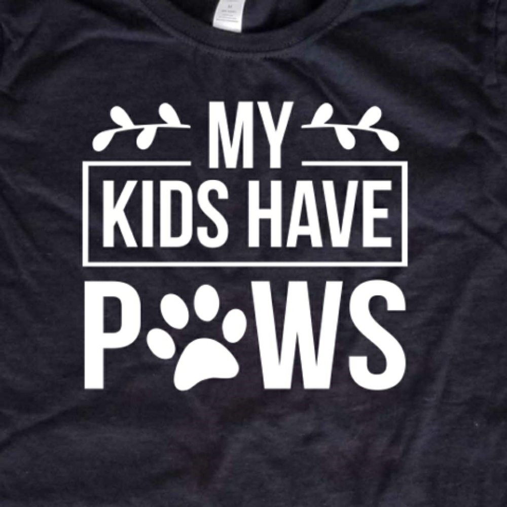 My Kids Have Paws - Dog or Cat Mom / Mama fitted T - Picture 2 of 3